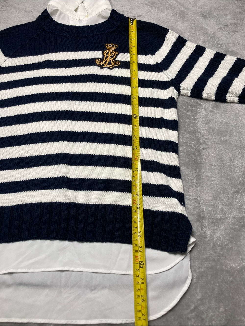 Ralph Lauren blue and White Striped Crewneck Sweater - Picture 9 of 11